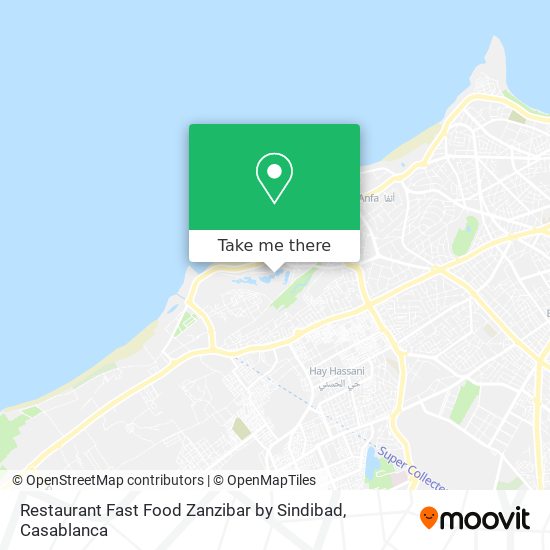 Restaurant Fast Food Zanzibar by Sindibad map