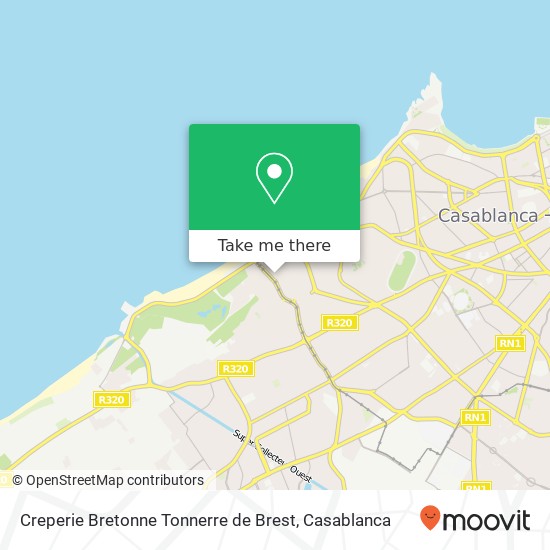 Creperie Bretonne Tonnerre de Brest, محج بحر البلطيق أنفا, الدار البيضاء map