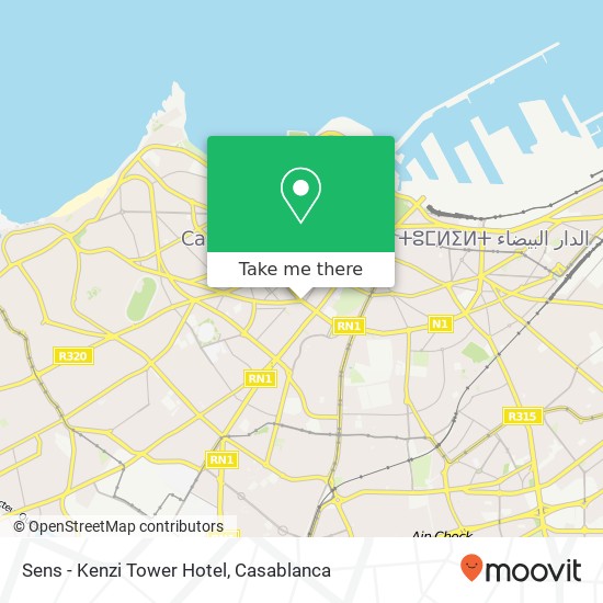 Sens - Kenzi Tower Hotel, شارع محمد الزرقطوني المعاريف, الدار البيضاء plan