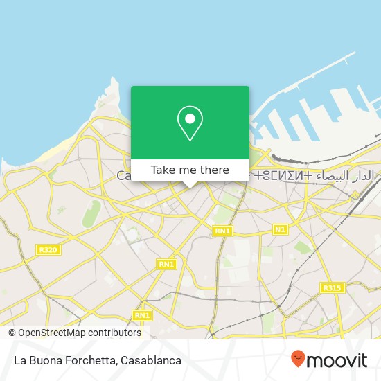 La Buona Forchetta, طريق مغلق ليفي شالوم سيدي بليوط, الدار البيضاء map