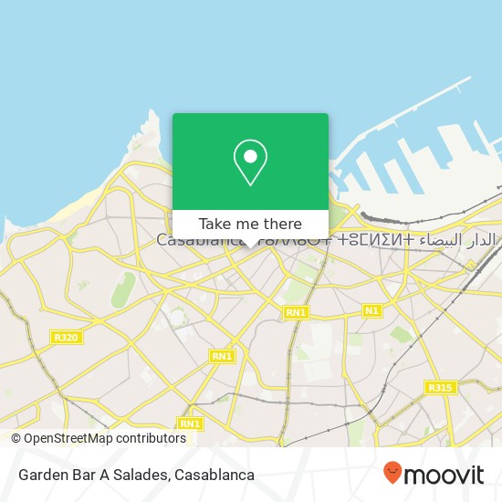 Garden Bar A Salades, زنقة عباس محمود العقاد سيدي بليوط, الدار البيضاء map