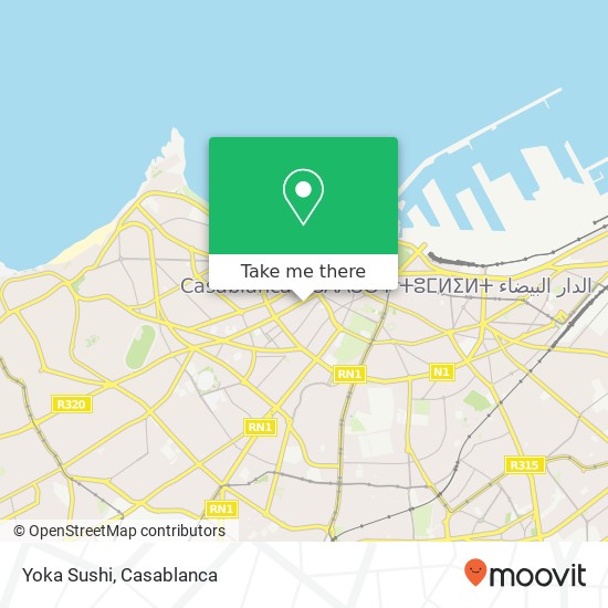 Yoka Sushi, زنقة بستان بروفونس سيدي بليوط, الدار البيضاء map