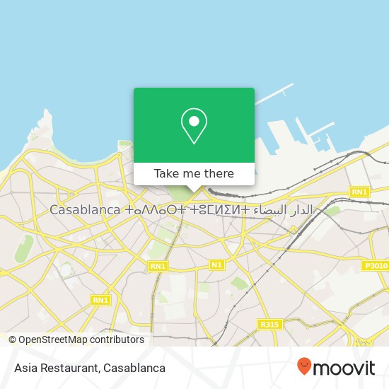 Asia Restaurant, شارع فيليكس هوفوي بوانيي سيدي بليوط, الدار البيضاء map