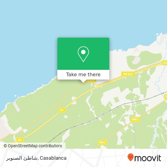 شاطئ الصنوبر map