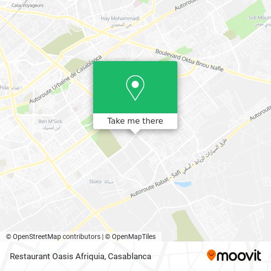 Restaurant Oasis Afriquia map