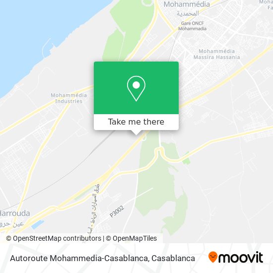 Autoroute Mohammedia-Casablanca map