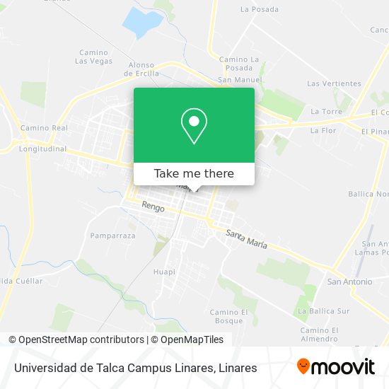 Mapa de Universidad de Talca Campus Linares
