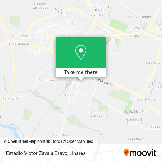 Mapa de Estadio Victor Zavala Bravo