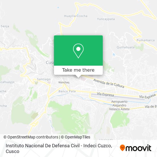 Instituto Nacional De Defensa Civil - Indeci Cuzco map