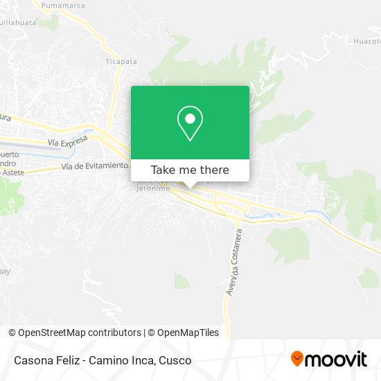 Casona Feliz - Camino Inca map