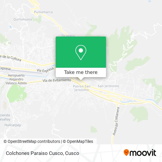 Colchones Paraiso Cusco map