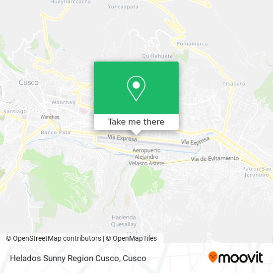 Helados Sunny Region Cusco map