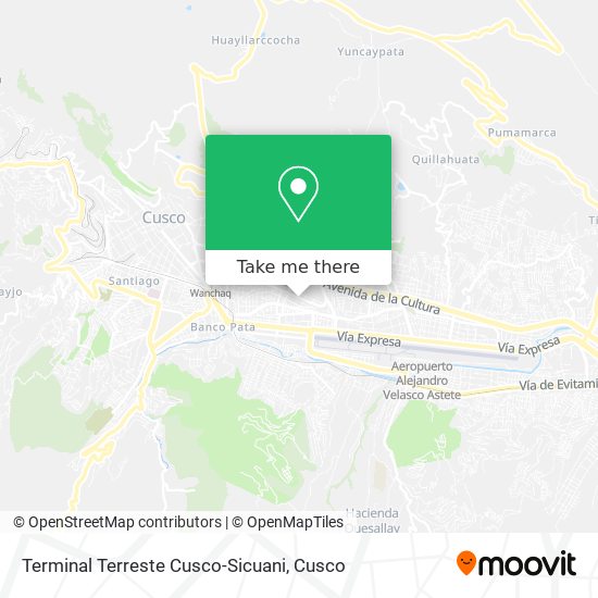 Mapa de Terminal Terreste Cusco-Sicuani