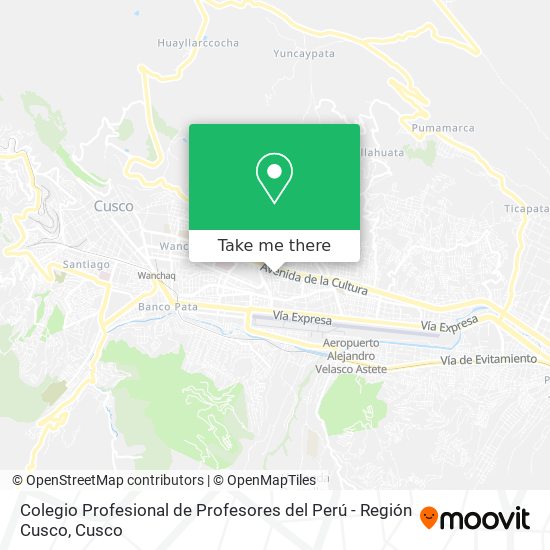 Mapa de Colegio Profesional de Profesores del Perú - Región Cusco