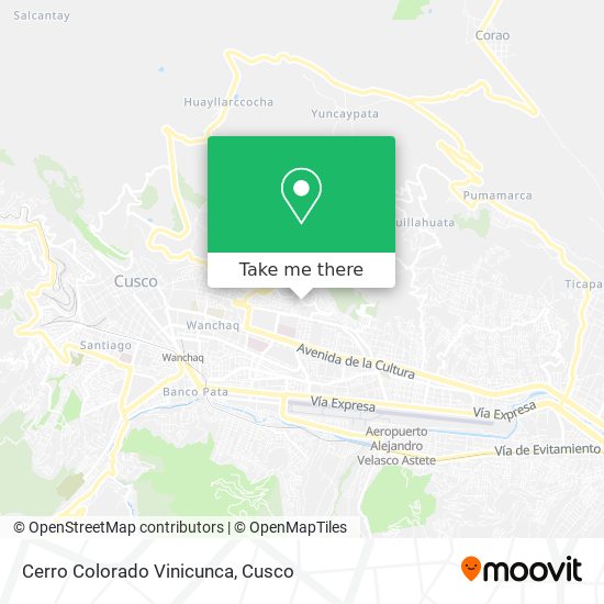 Cerro Colorado Vinicunca map