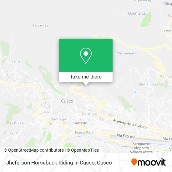 Jheferson Horseback Riding in Cusco map