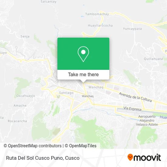 Ruta Del Sol Cusco Puno map