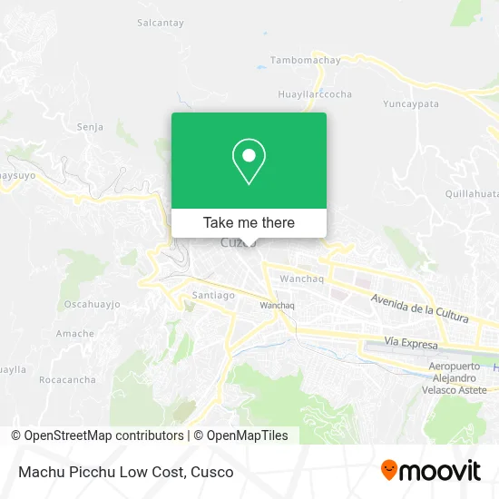 Machu Picchu Low Cost map