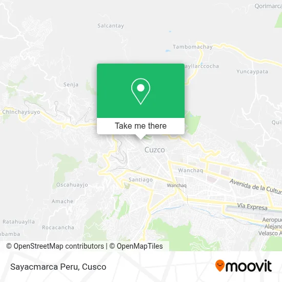 Sayacmarca Peru map