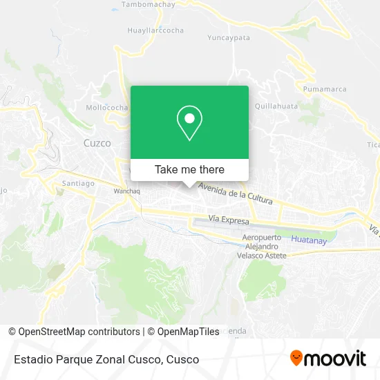 Estadio Parque Zonal Cusco map