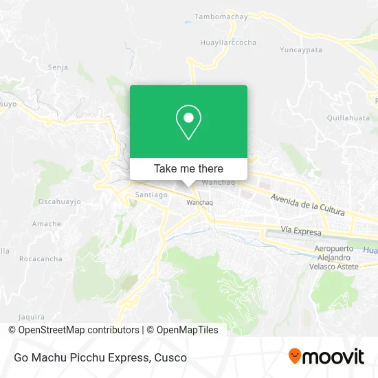 Go Machu Picchu Express map