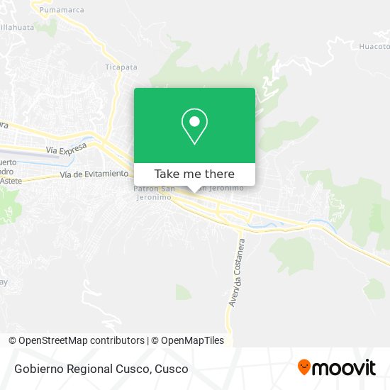 Gobierno Regional Cusco map