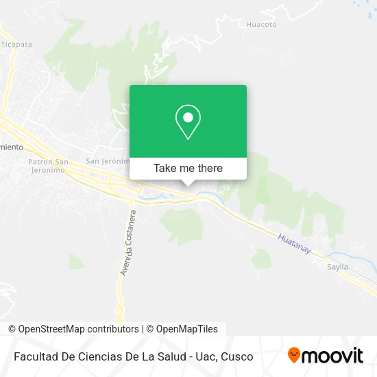 Mapa de Facultad De Ciencias De La Salud - Uac