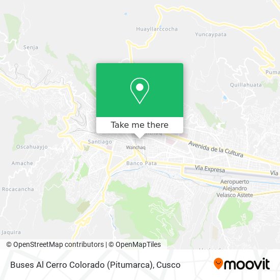 Buses Al Cerro Colorado (Pitumarca) map