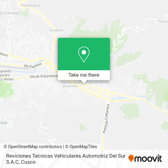 Reviciones Tecnicas Vehiculares Automotriz Del Sur S.A.C map