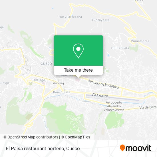 El Paisa restaurant norteño map