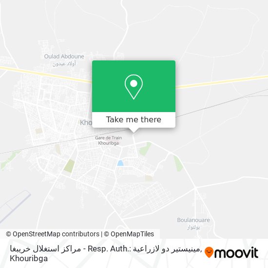 مراكز استغلال خريبغا - Resp. Auth.: مينيستير دو لازراعية map