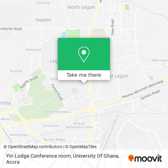 Yiri Lodge Conference room, University Of Ghana map