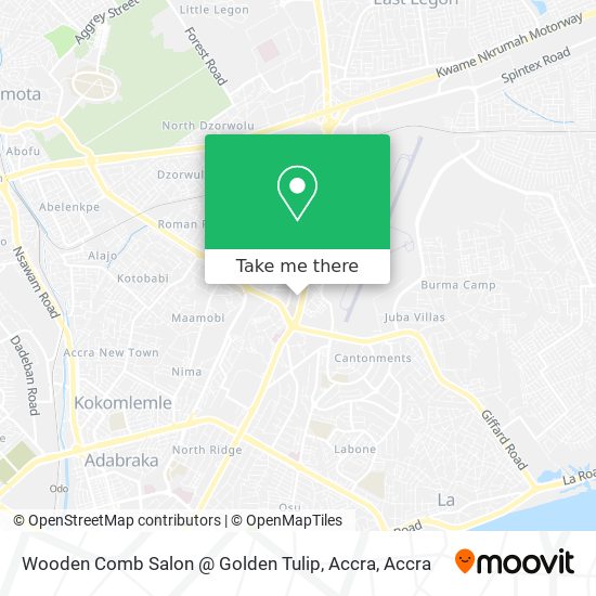 Wooden Comb Salon @ Golden Tulip, Accra map