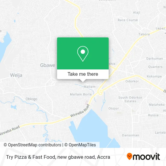 Try Pizza & Fast Food, new gbawe road map