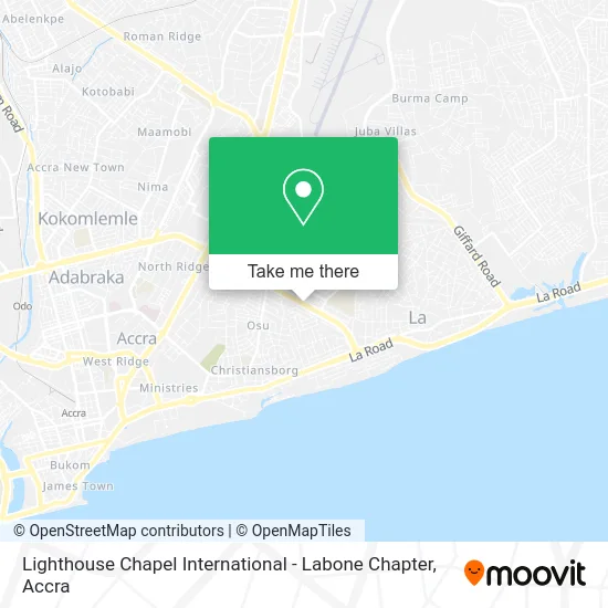 Lighthouse Chapel International - Labone Chapter map