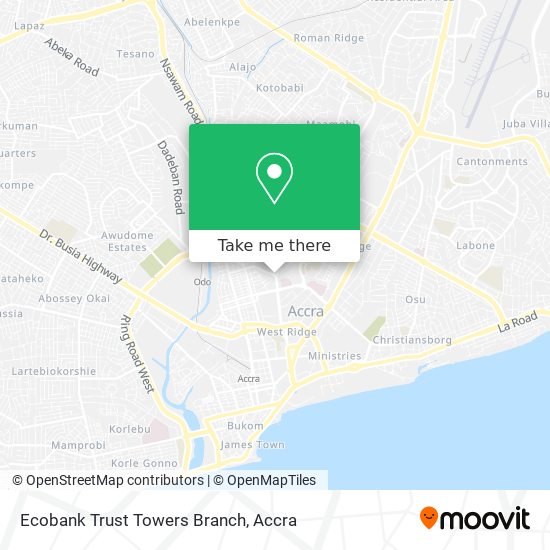 Ecobank Trust Towers Branch map