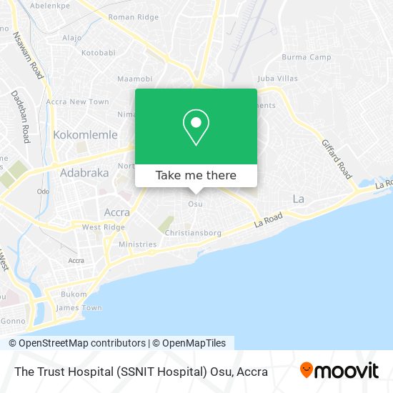 The Trust Hospital (SSNIT Hospital) Osu map