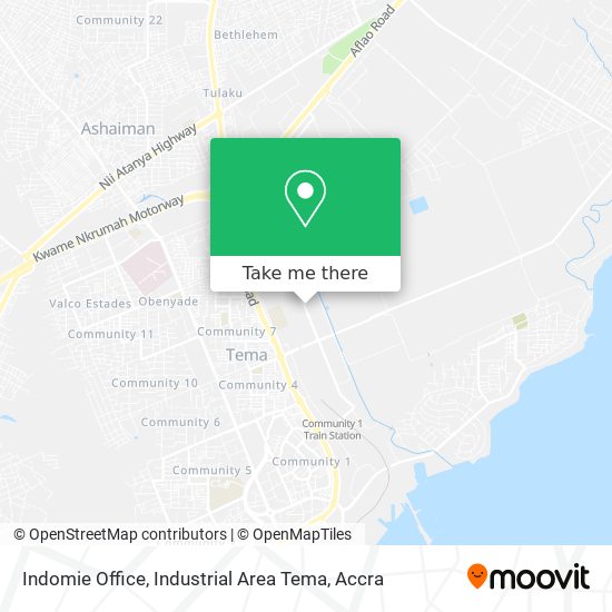Indomie Office, Industrial Area Tema map