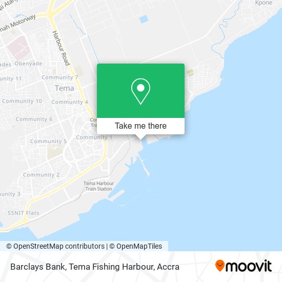 Barclays Bank, Tema Fishing Harbour map