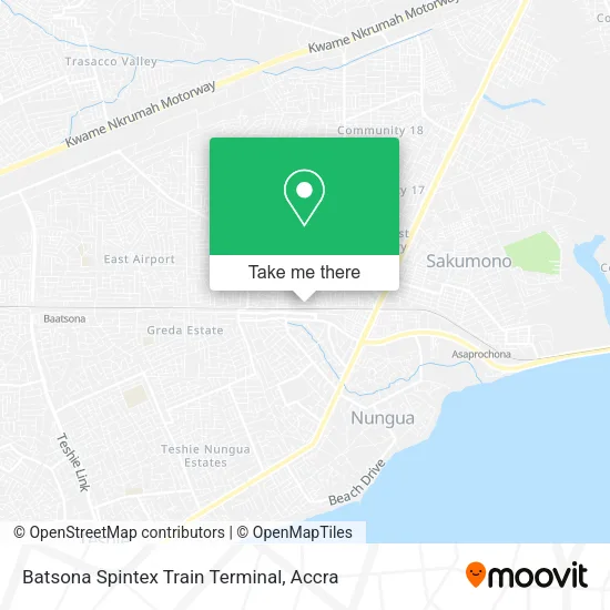 Batsona Spintex Train Terminal map