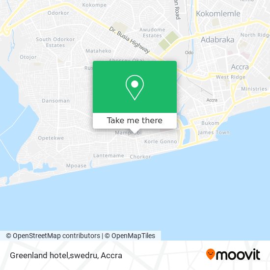 Greenland hotel,swedru map