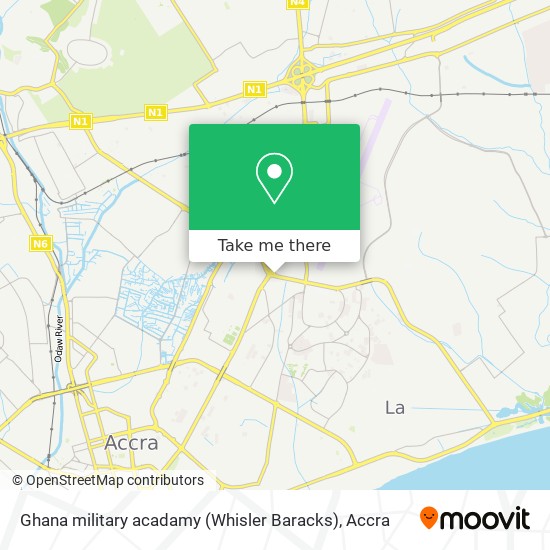 Ghana military acadamy (Whisler Baracks) map