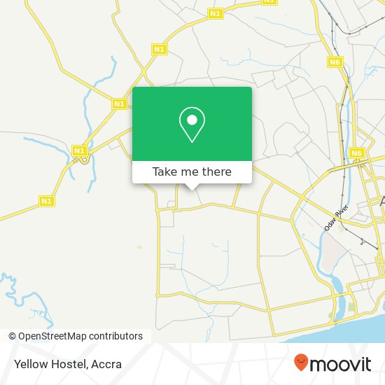 Yellow Hostel map
