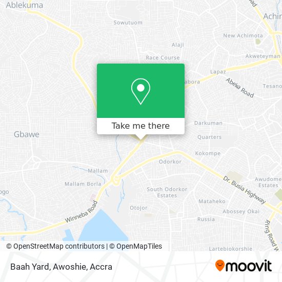 Baah Yard, Awoshie map