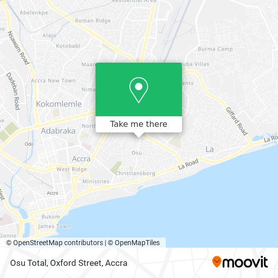 Osu Total, Oxford Street map