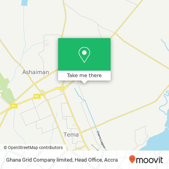 Ghana Grid Company limited, Head Office map