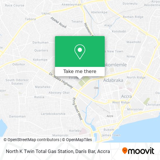 North K Twin Total Gas Station, Dan's Bar map