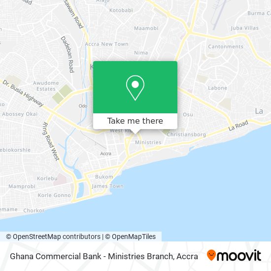 Ghana Commercial Bank - Ministries Branch map