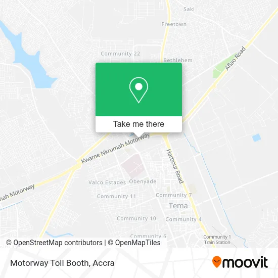 Motorway Toll Booth map