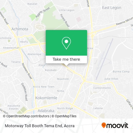 Motorway Toll Booth Tema End map